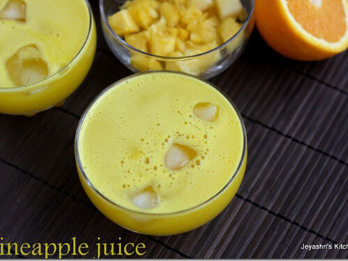 Fresh Pineapple Juice Recipe - Sandhya's Kitchen