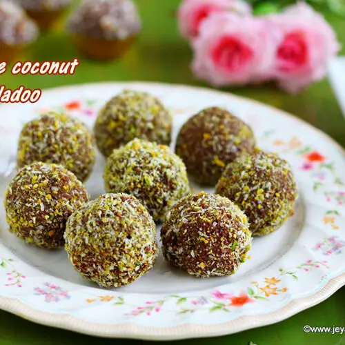 Chocolate Coconut Ladoo Jeyashri S Kitchen