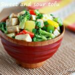 Sweet and sour tofu with vegetables