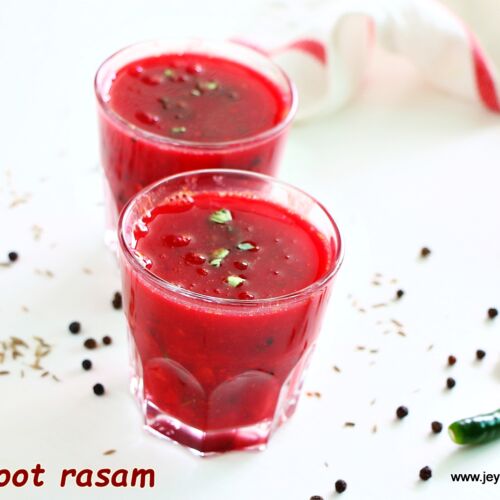 Beetroot Rasam recipe - Jeyashri's Kitchen