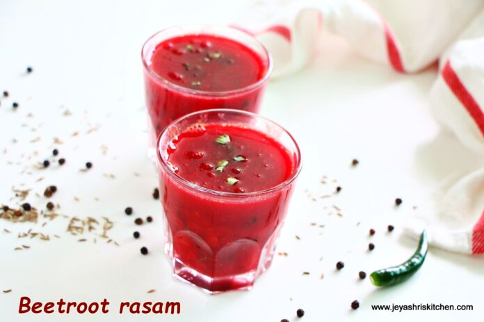 Beetroot Rasam recipe - Jeyashri's Kitchen