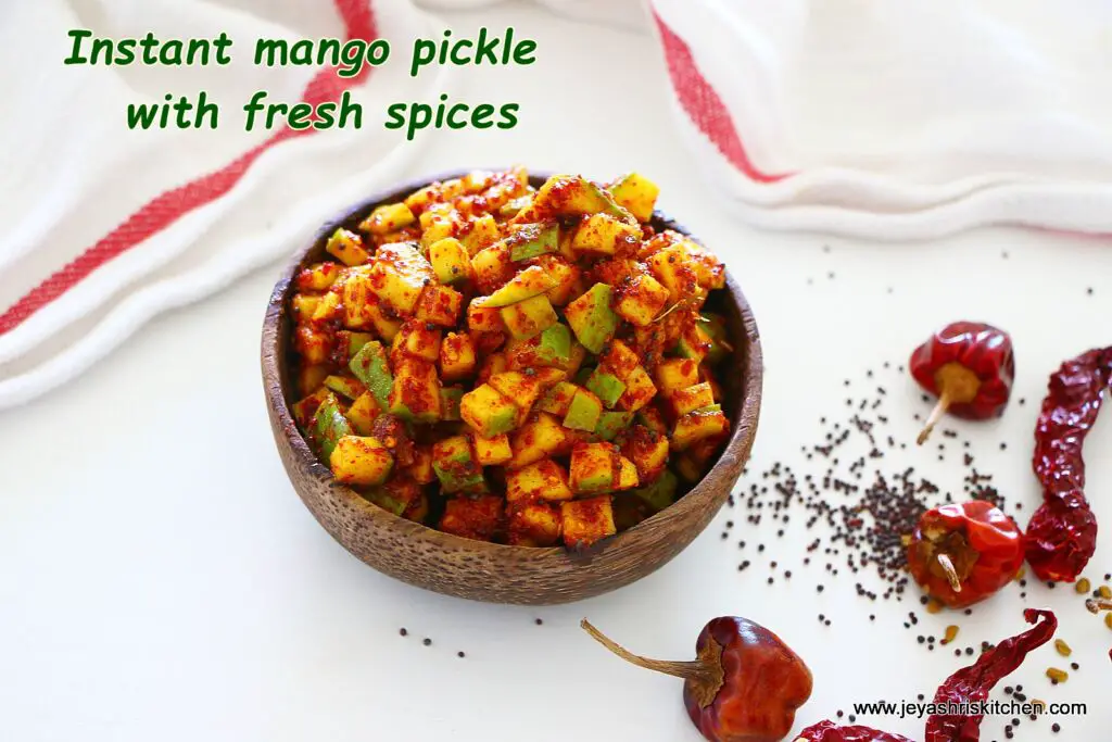Mango pickle with fresh spices